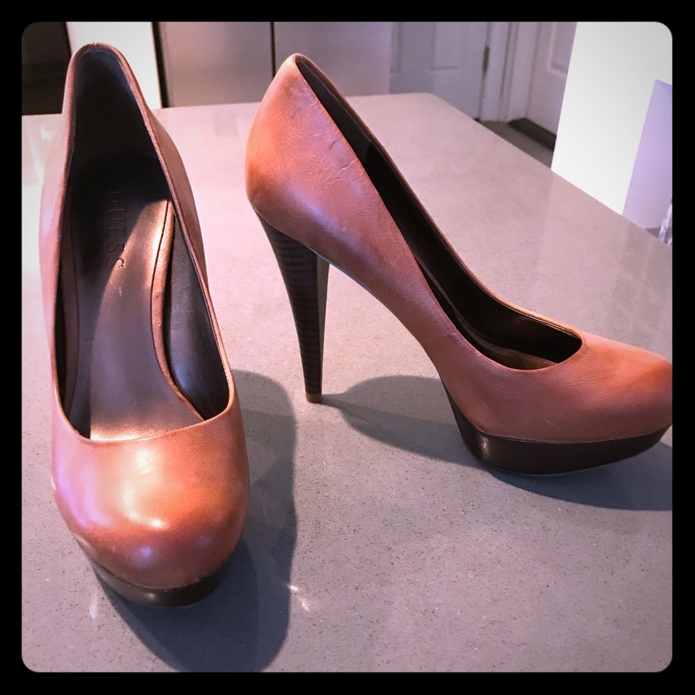 Tan guess heels brand new